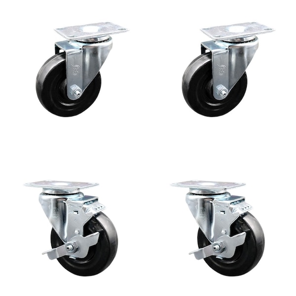 Vollrath 19038099V Replacement Caster Set with Brakes, 4PK
